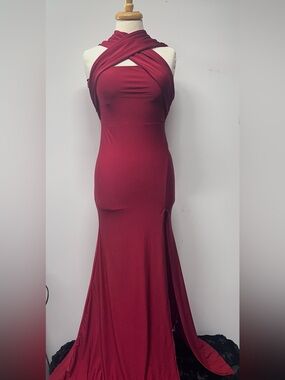 Cefian Burgundy Convertible Infinity Mermaid Maxi Gown Size S